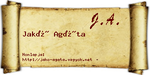 Jakó Agáta névjegykártya